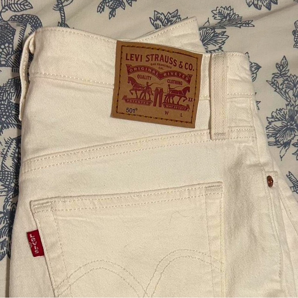 Levi's 501 White Jean Shorts